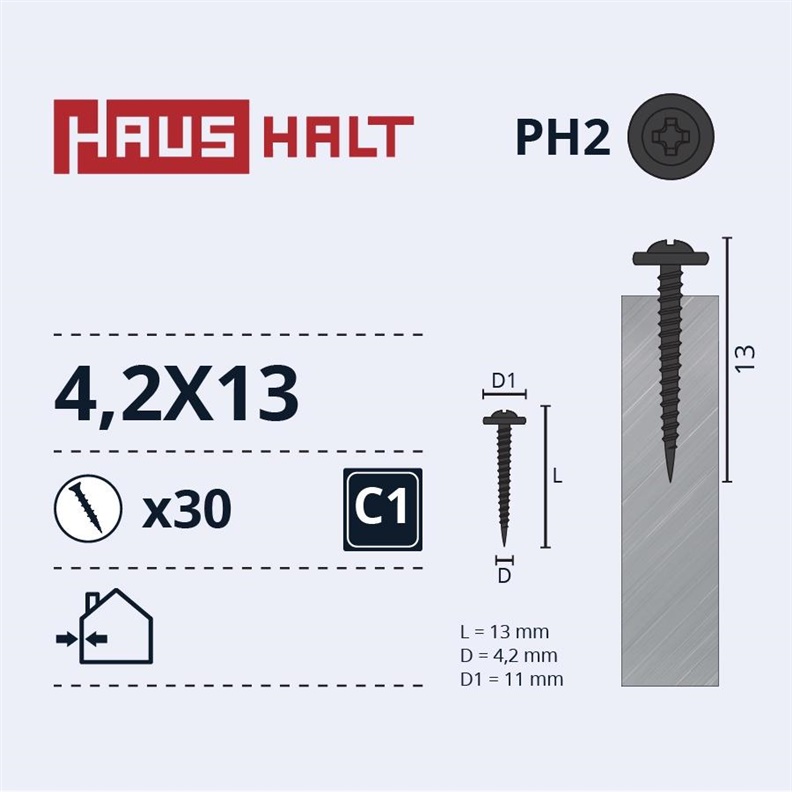 SELF SCREW 4.2X13 MET/MET+PHOSPH 30PCS