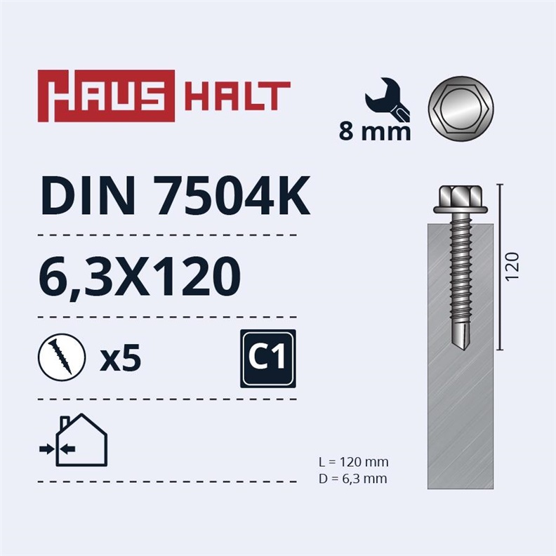 SELF SCR 6.3X120 MET DIN7504K ZN5PCS M2