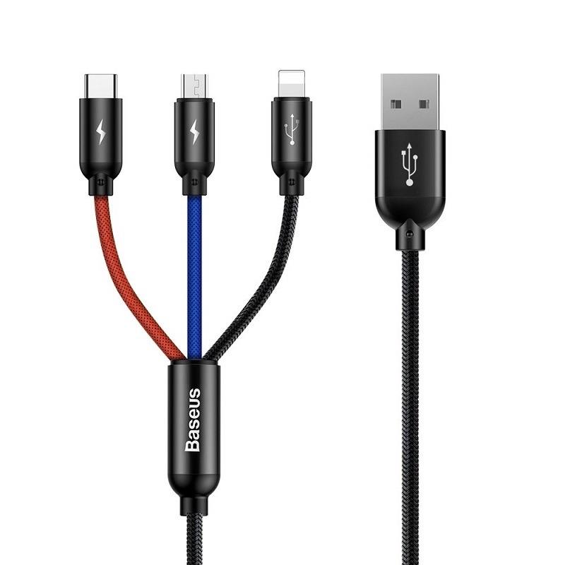 Adapteris BASEUS USB Type A M. USB TypyC. Micro. Lightning