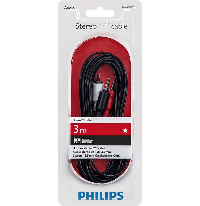 Laidas PHILIPS 3.5mm M. 2xRCA M. 3m. juodas SWA2520W/10