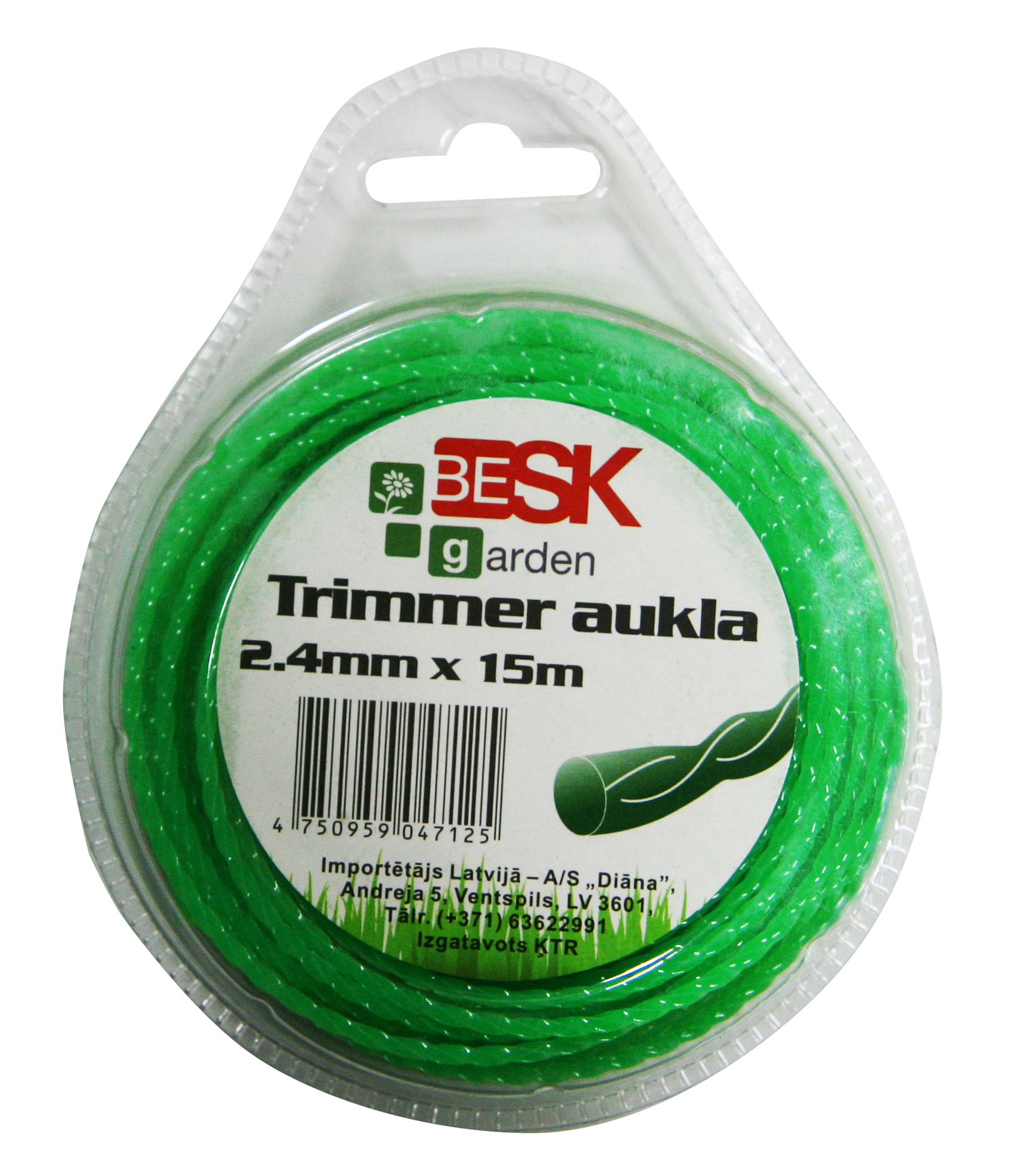 Trimmera aukla 2.4mm*15m twist