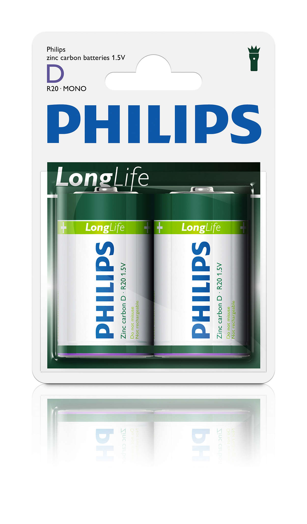 Baterija Philips D Longlife 2gb