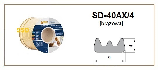 Blīvgumija dubultā E profils brūns (2x75m) m