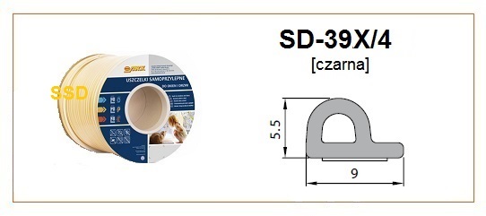 Blīvgumija dubultā P profils melns (2x50m) m